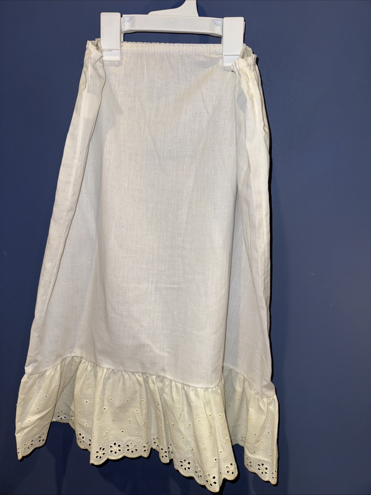 Vintage 1960 Petticoat Slip, Eyelet Lace Trim, Girls. 14.5 Sears 32” X 25” USA
