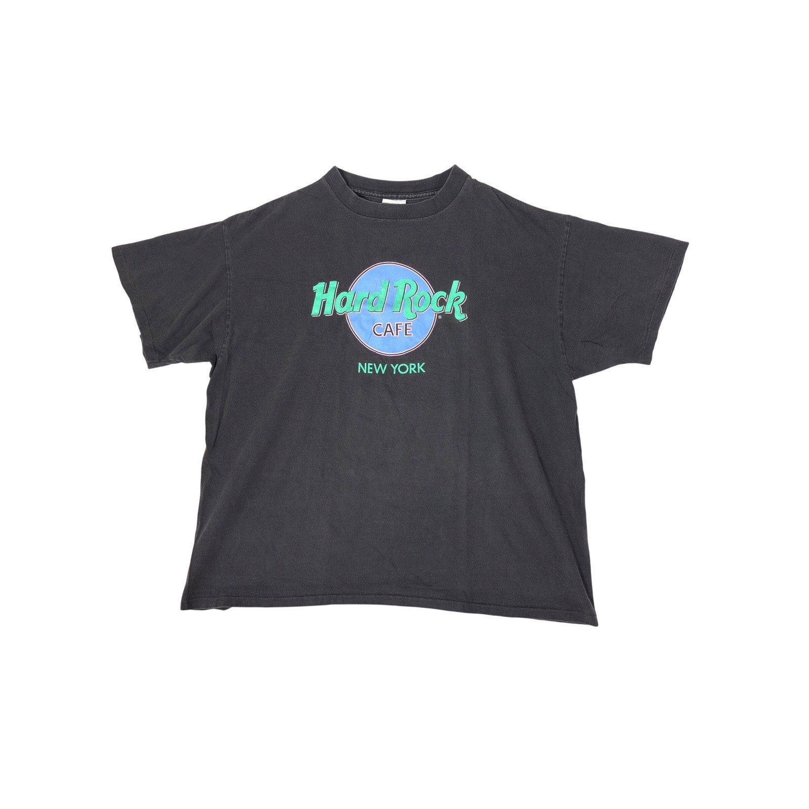 90s Vintage Hard Rock Cafe New York Graphic Grey T-Shirt Size XL Grunge Y2K