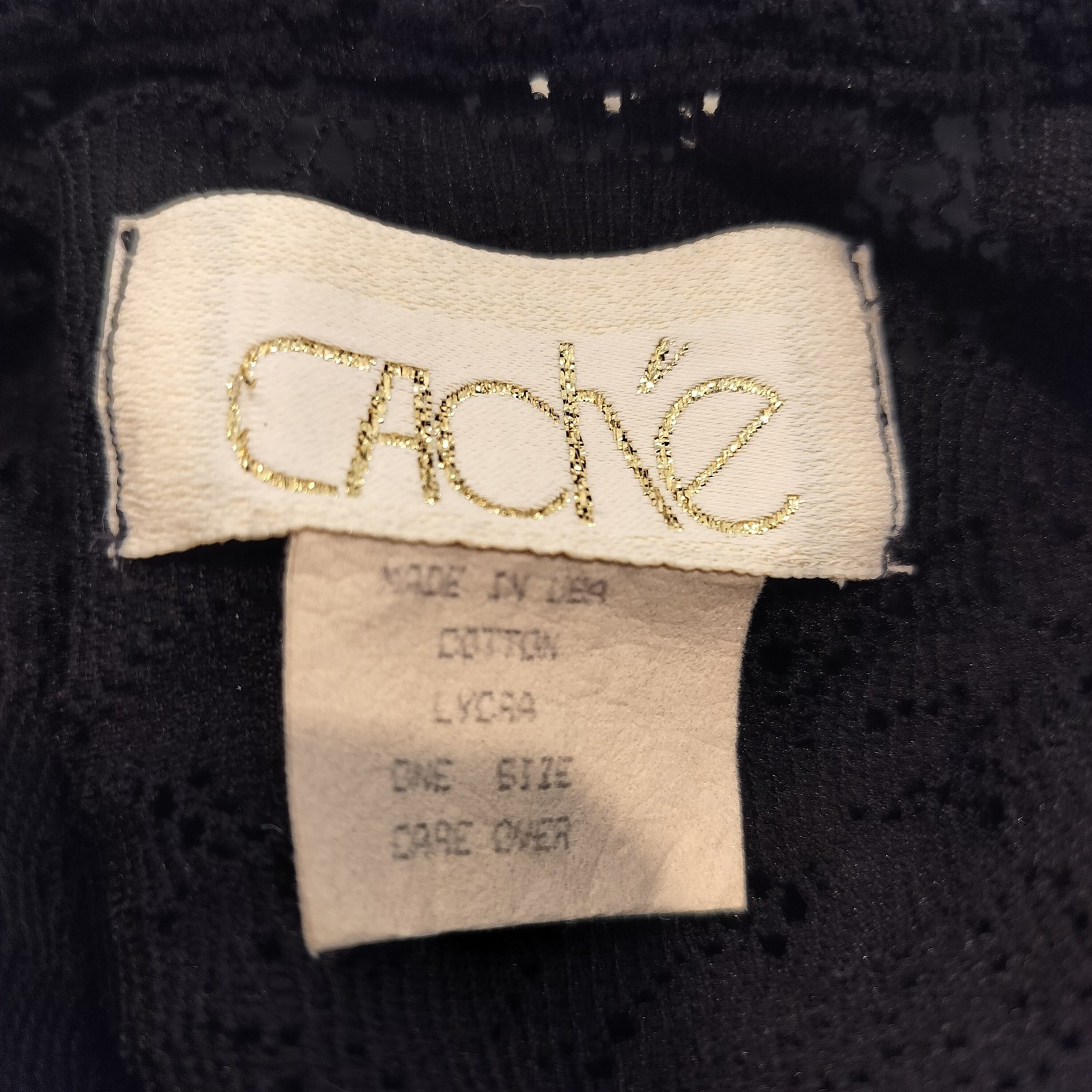 Cache Lace Tunic Top Womens One Size Beaded Sequin Bows Vintage Coquette Black
