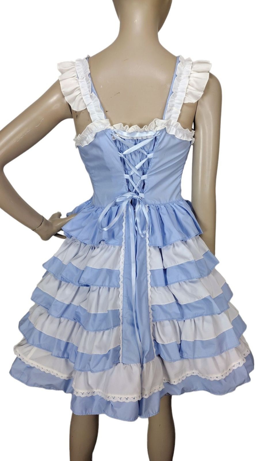 Vintage Lolita Bows Ruffles Lace Corset Princess Palace Kawaii Sweet JSK Dress