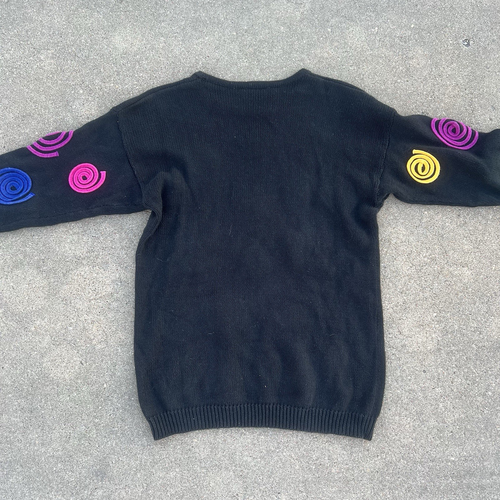 Vintage Rafaela 3D Knit Sweater With Colorful Spirals From The 90s!