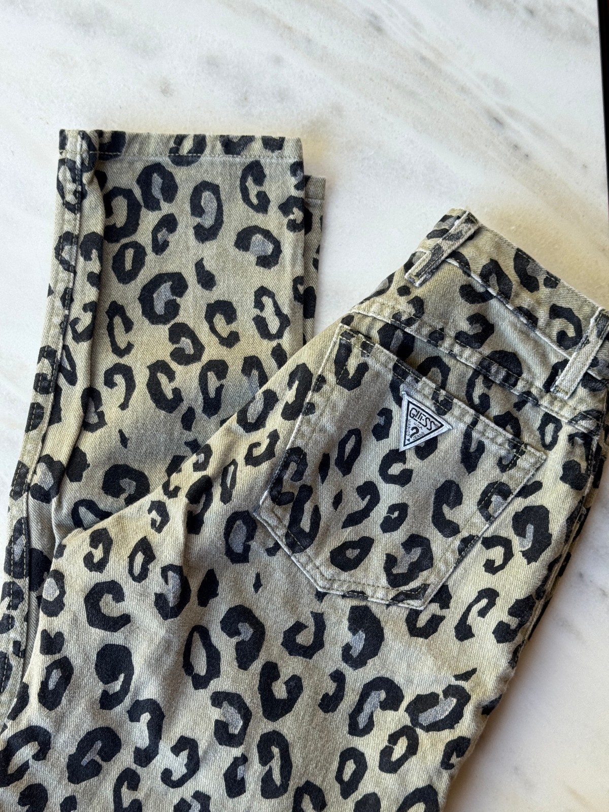 Vintage 80s 90s Georges Marciano GUESS USA Leopard Print Jeans