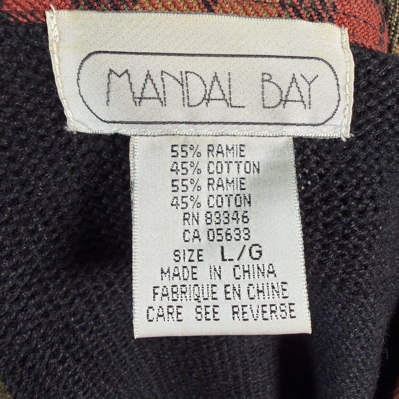 Mandal Bay Happy Harvest Cardigan Sweater Women L Black Fall Scarecrow Vintage