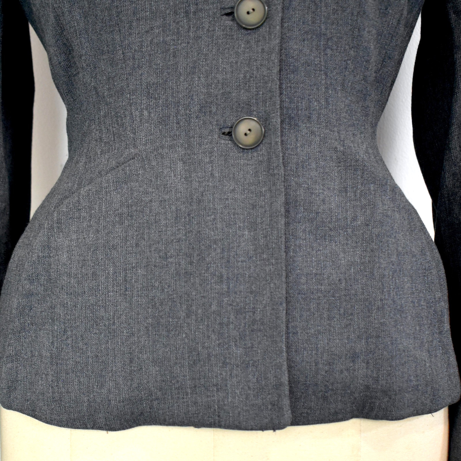 Vtg 40s Hourglass Blazer Jacket Shoulder Pads & Vtg Details S/M EUC