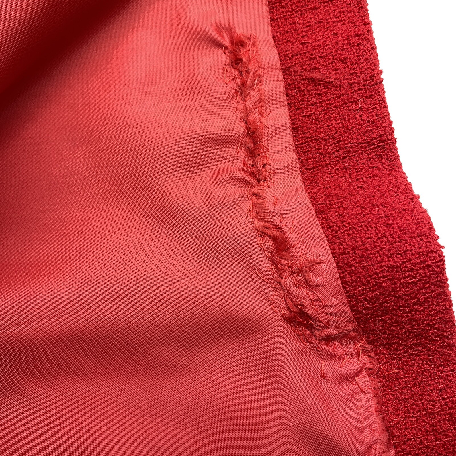 Valentino Intimo 100% Wool Red Robe Velvet Collar Lined Petite SAKS Vintage