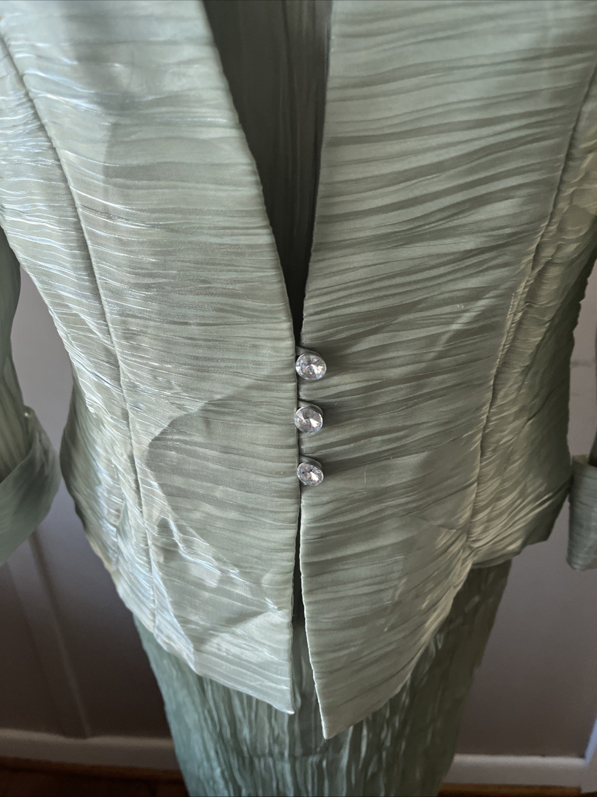 Vintage J.R. Nites By Caliendo Formal Dress And Jacket Set Sea Green Size 10