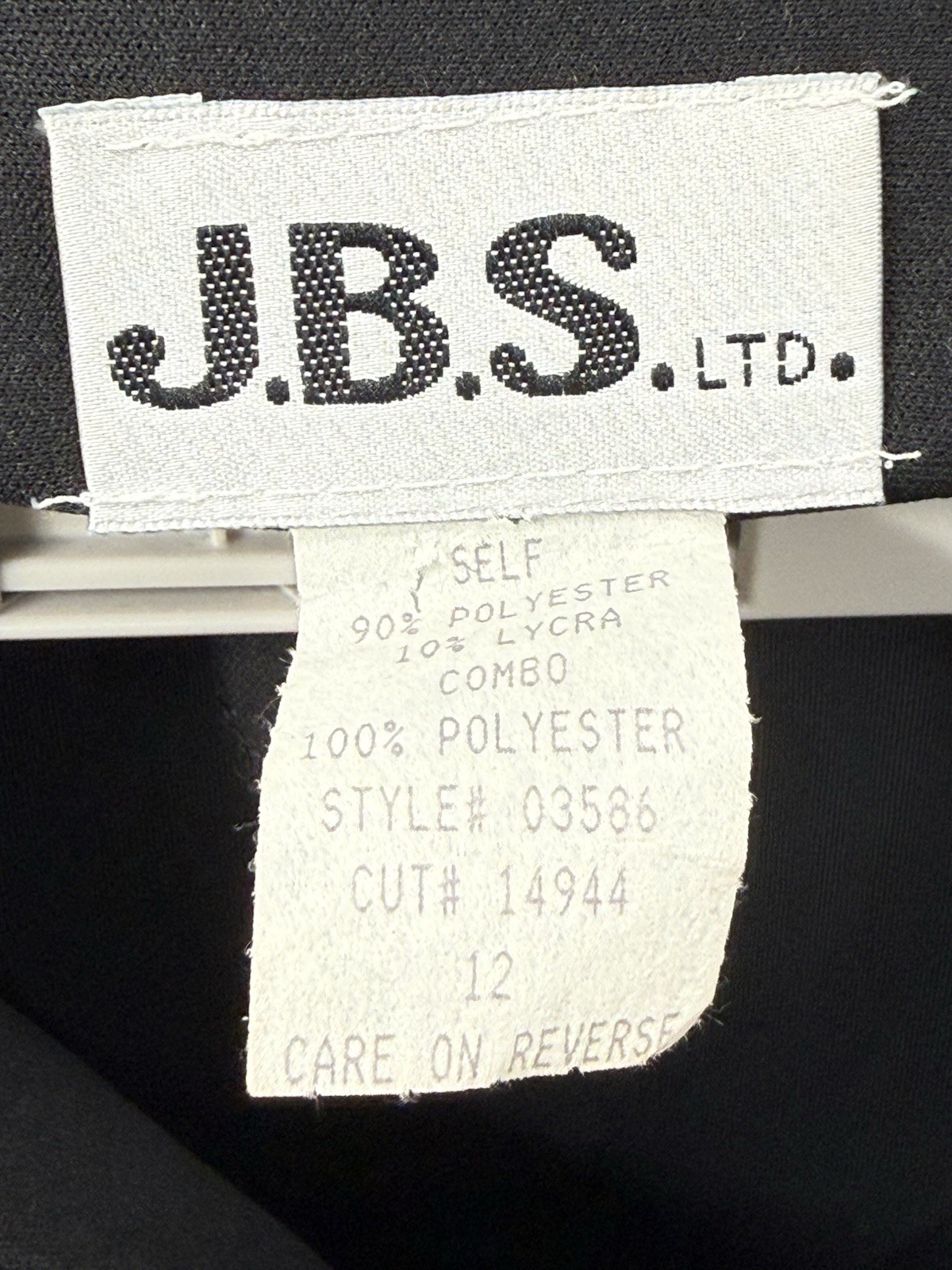 J.B.S. LTD. Size 12 Vintage Velvet Metallic Grid Open Front Jacket Black/Gold