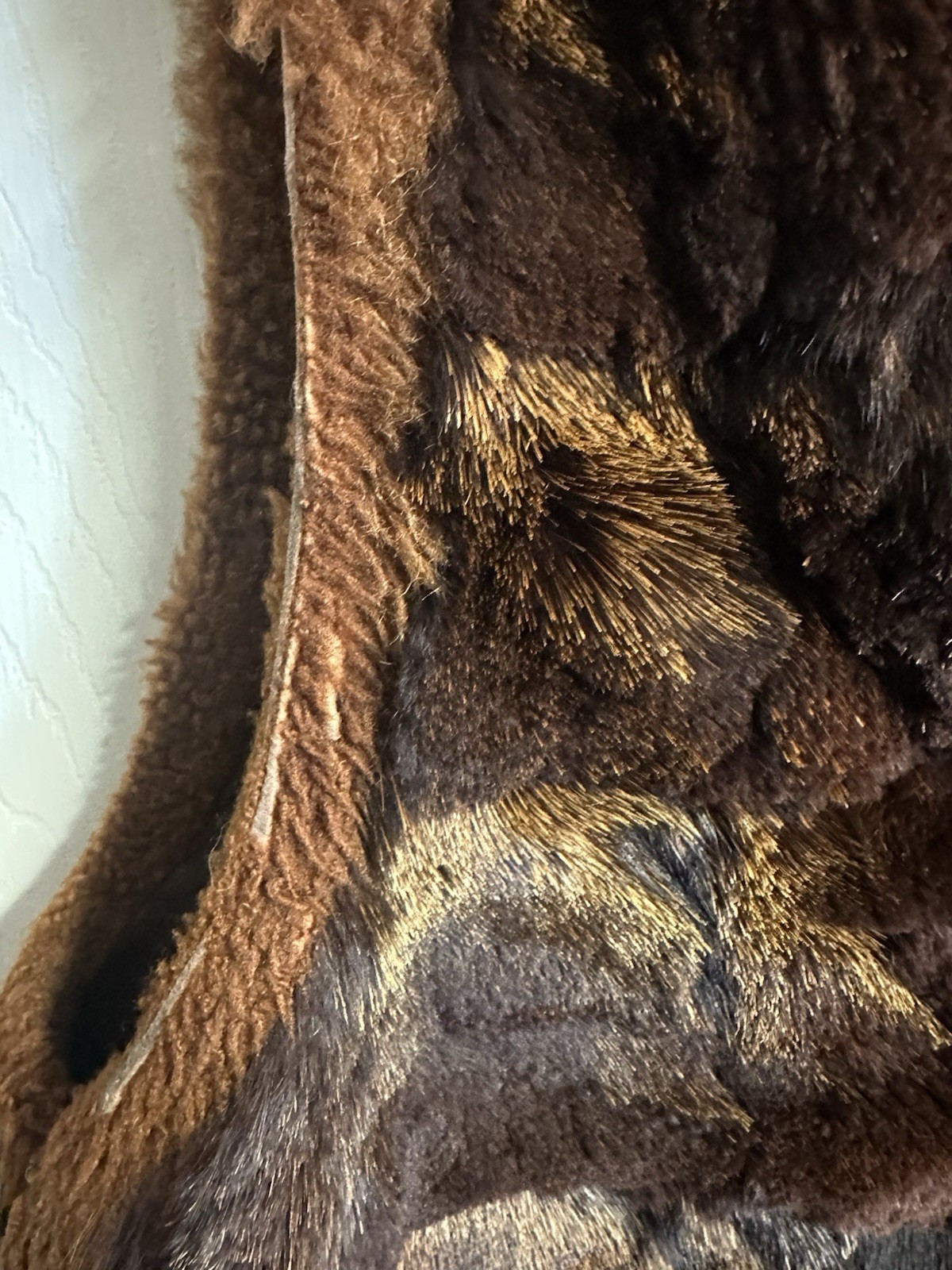 Vintage Autumn Haze Brand Emba Natural Brown Mink Fur Vest Pockets L/XL