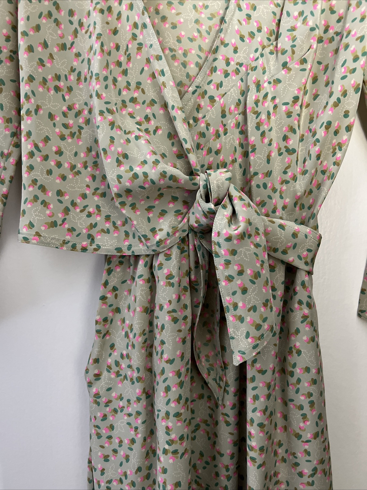 VINTAGE DIANE VON FURSTENBERG BODICE WRAP SILK DRESS size S