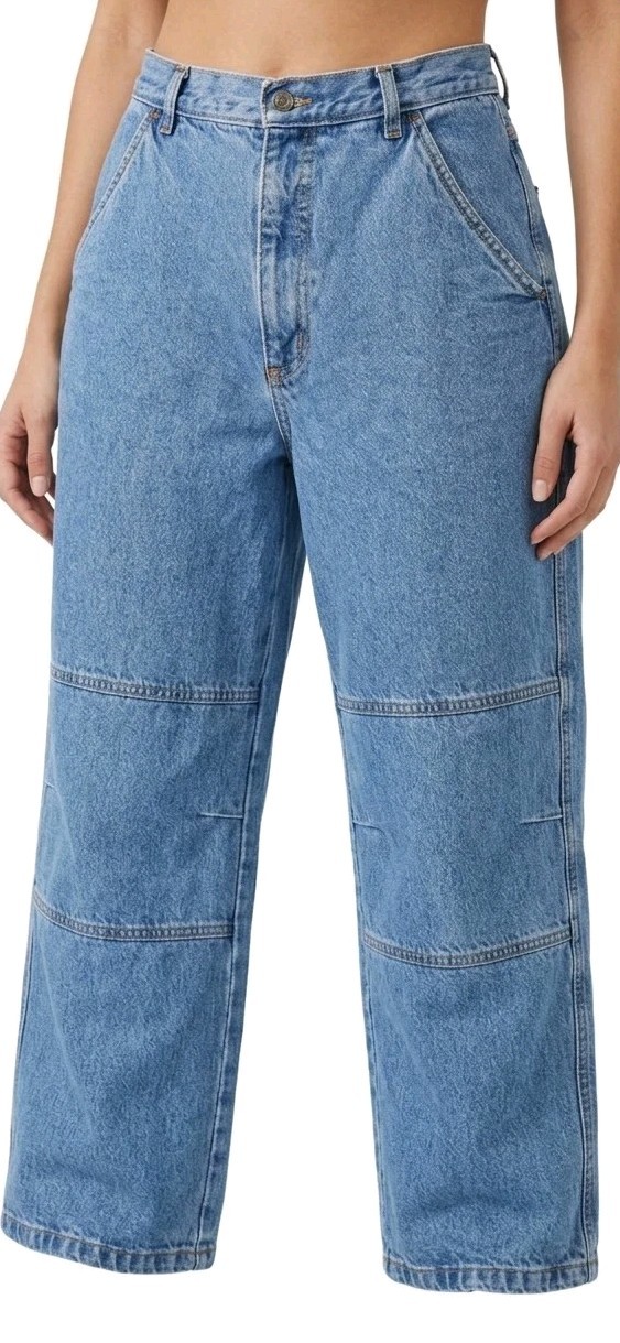 Vintage 90s Adriana Sport Double Knee Jeans Women’s 10 Baggy Workwear High Waist