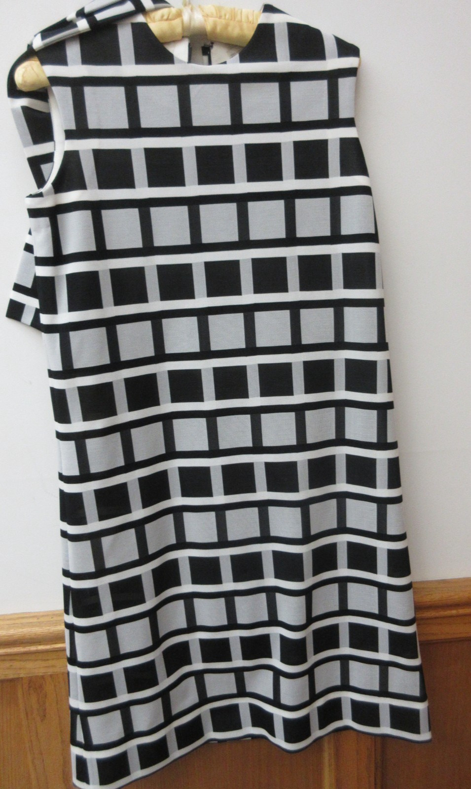 Mod Black / White Checkered Dress 60’s Polyester Nardi’s Of Dallas Union Made