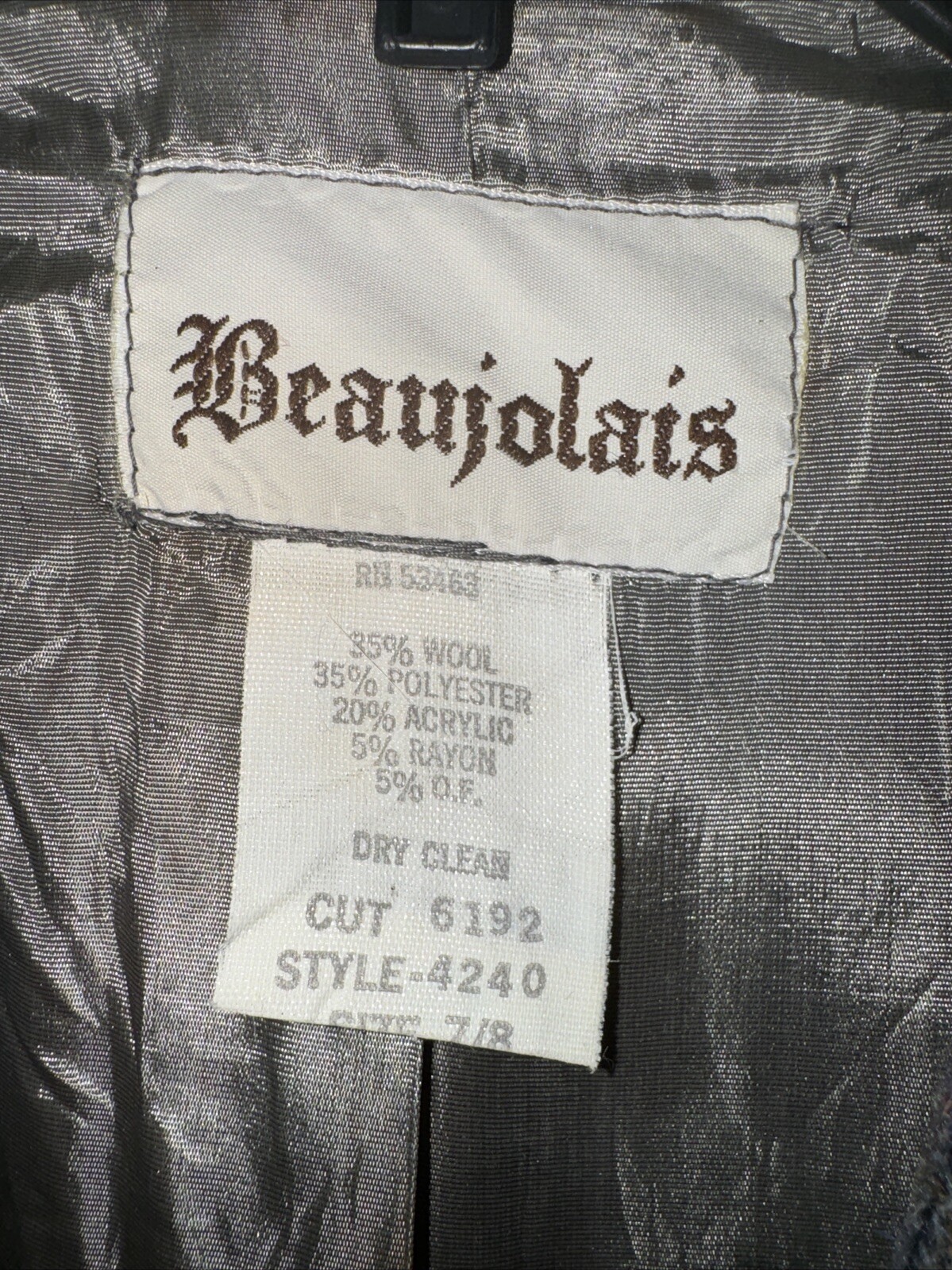 Small Wool Blend Blazer, Lined, Tweed Tailored Beaujolais