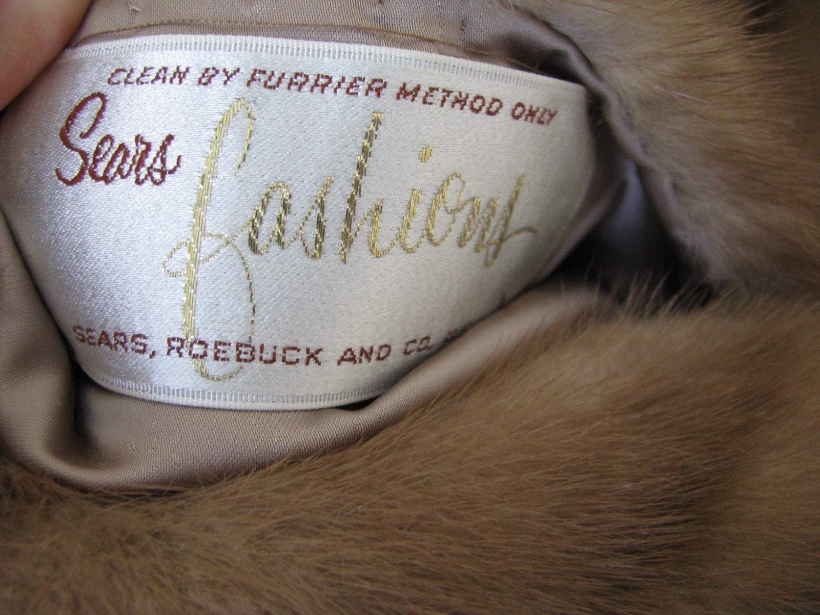 Vtg 1950s 60s Mink Fur Stole w/Tails Champagne Blonde Wedding Wrap Cape Coat R7