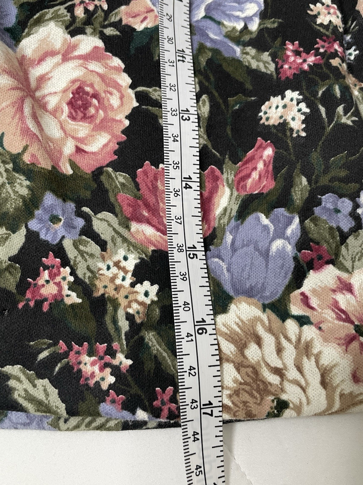 Vintage 80s Paquette Too Floral Midi Dress Womens 10 Black Cottagecore USA