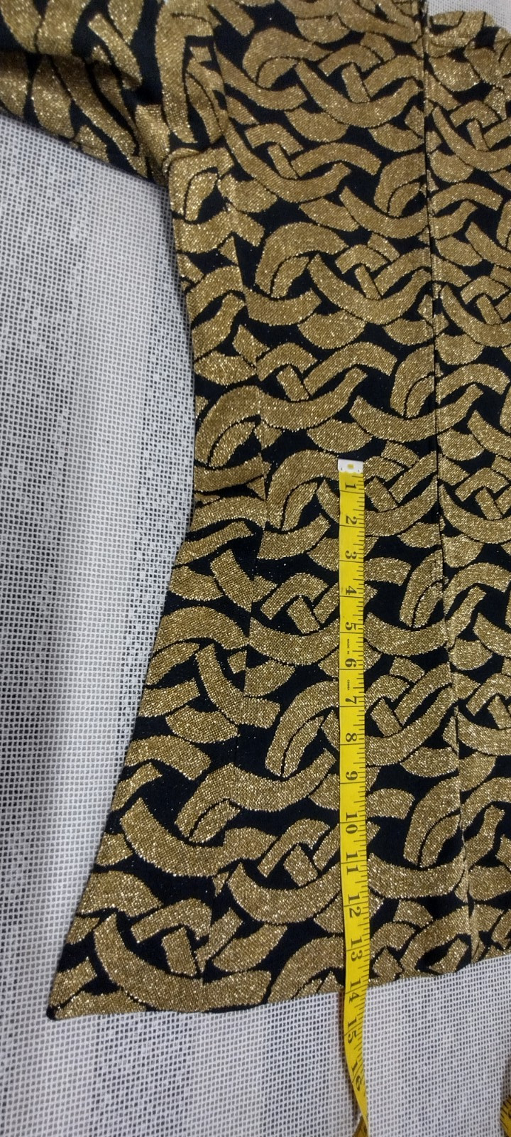 Vintage 60s Mod Mini Dress Gold Metallic Virgin Wool KIMBERLY M MOCK LONG SLEEVE