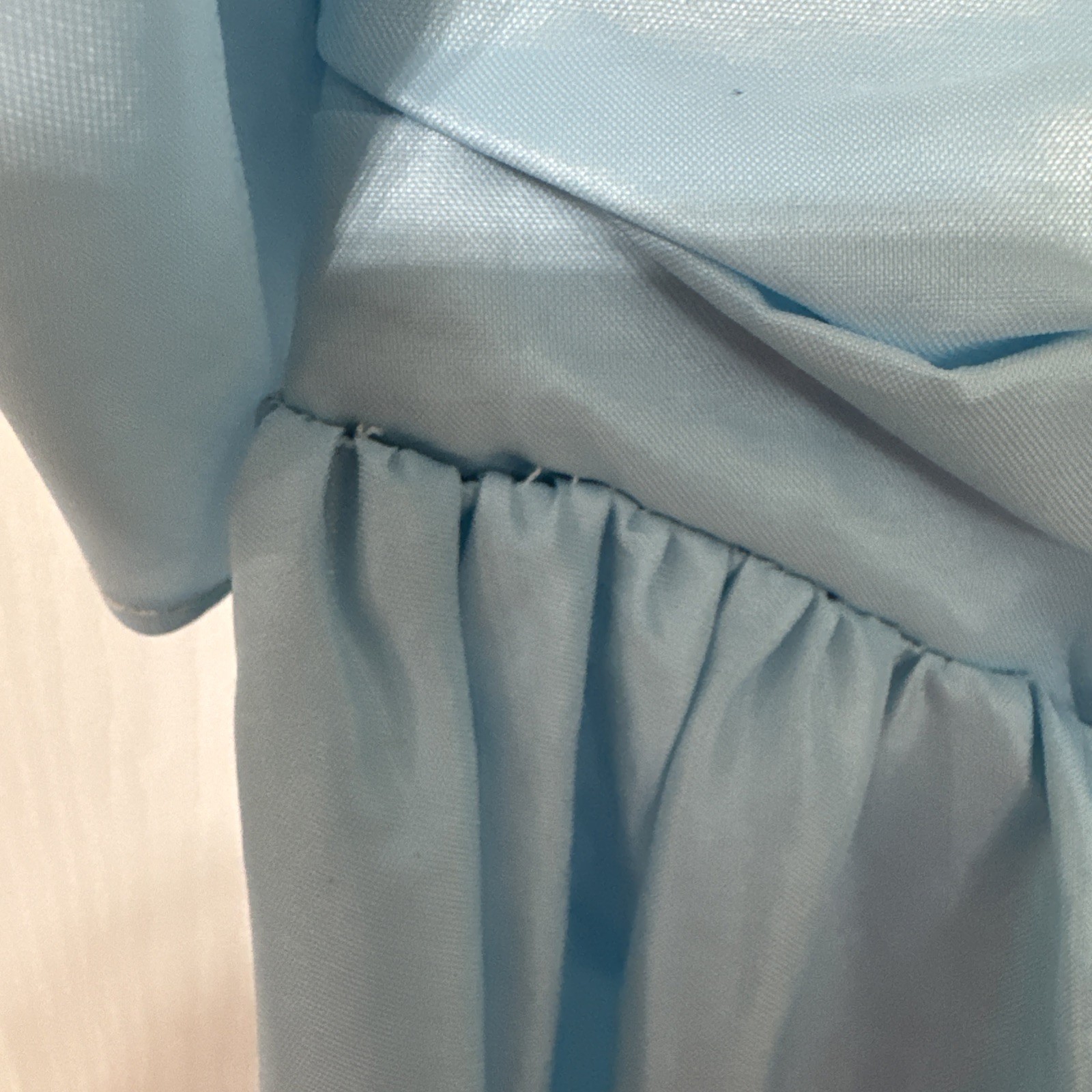 Vintage 1980s Union Made Blue Puff Sleeve Prairie Dress ILGWU Made USA Size 7/8