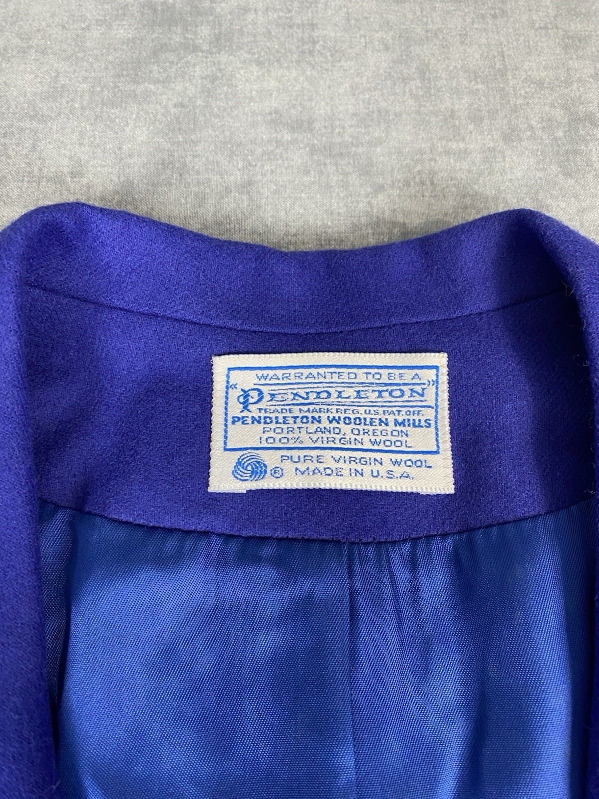 Pendleton Womens Blazer 20W Blue Virgin Wool USA One Button Jacket