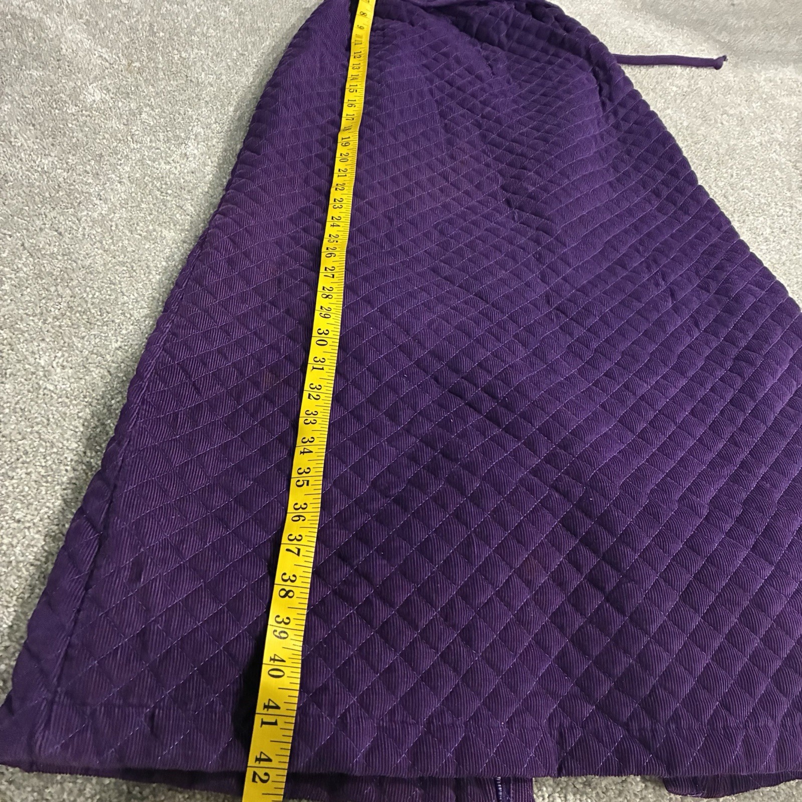 Vintage Quilted Corduroy Maxi Skirt Purple High Waist Belted Sz 3 Prairie Boho
