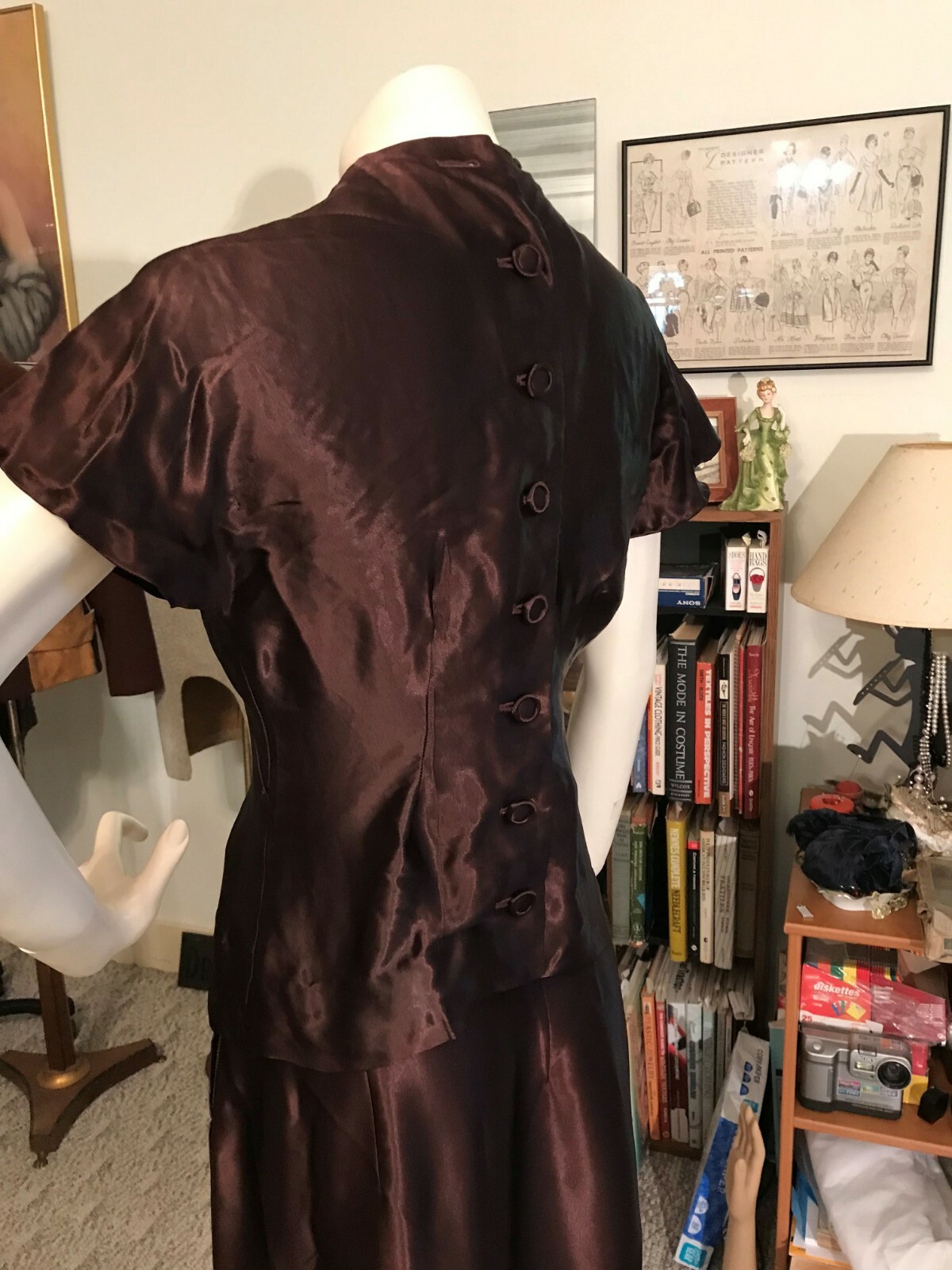 VTG Hollywood Paramount 1930/40’s 3 Piece Satin Outfit/Jacket/Skirt/Hat !