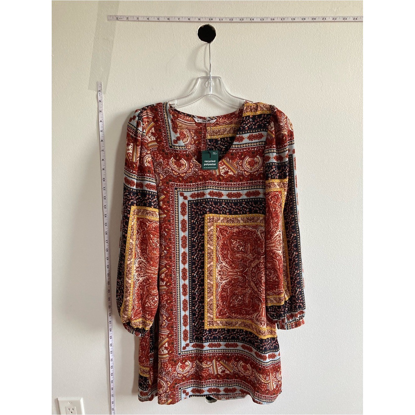 NWT only life XS 70s reimagined paisley bohemia scarf print dress