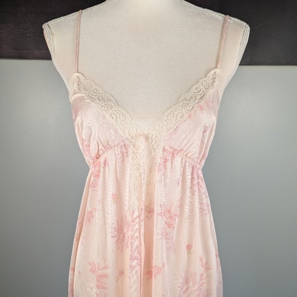 Vintage Pink Floral Maxi Slip Dress