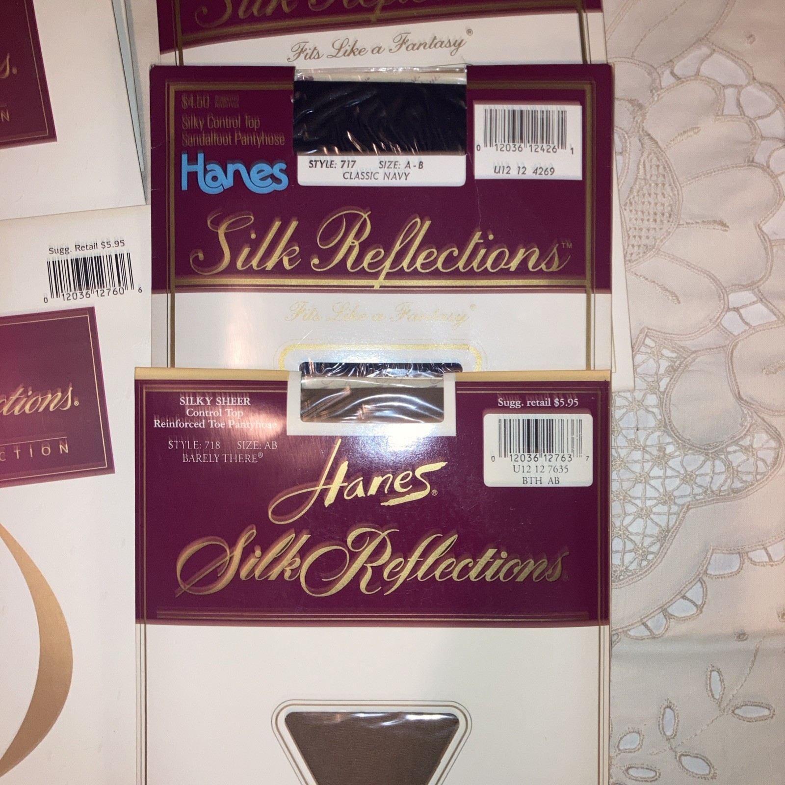 NIP ‘96,’95,’98 7 Hanes Silk Reflections Control Top Pantyhose Stockings Size AB