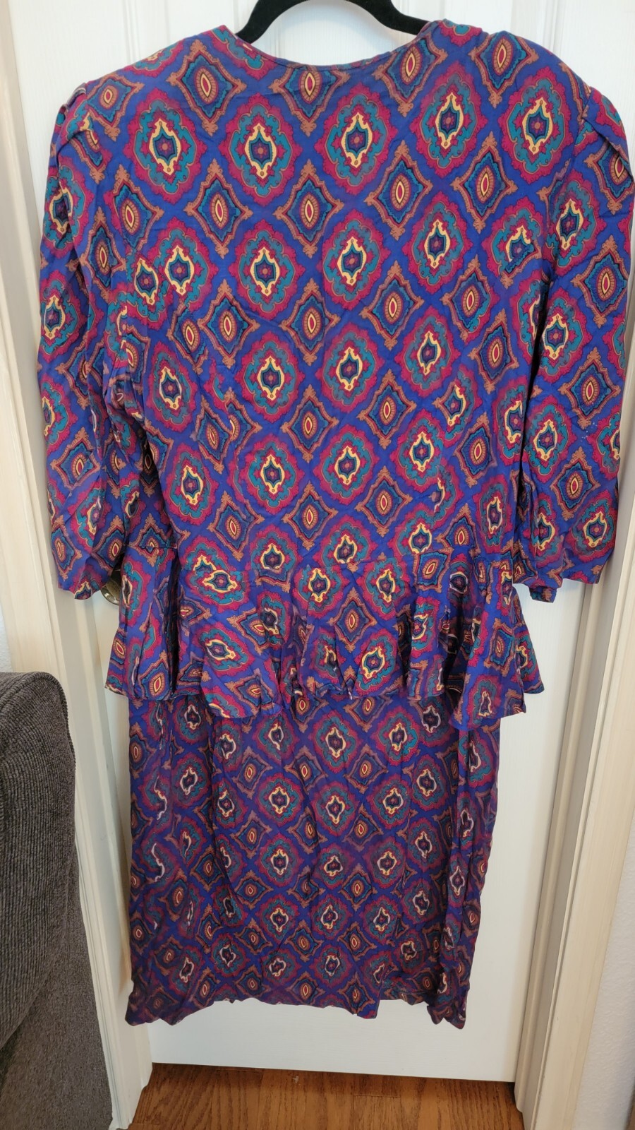 Women’s 1980s Vtg Dress Sz22 Kate Warner Made In USA Multicolor Dress Pre-owned