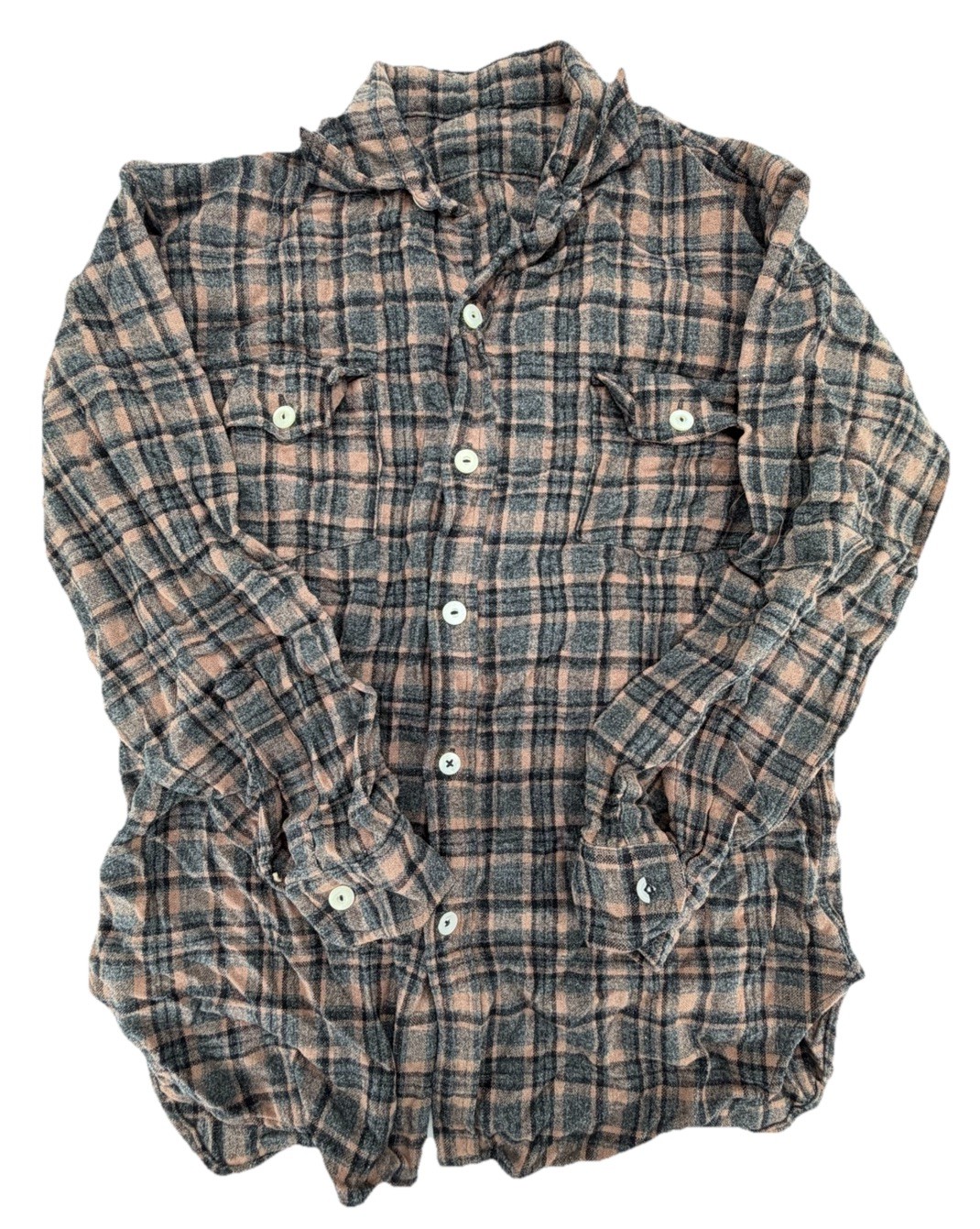 Vintage 1970s Woolrich Flannel Plaid Cotton Outdoors Button-Up Shirt Size Large