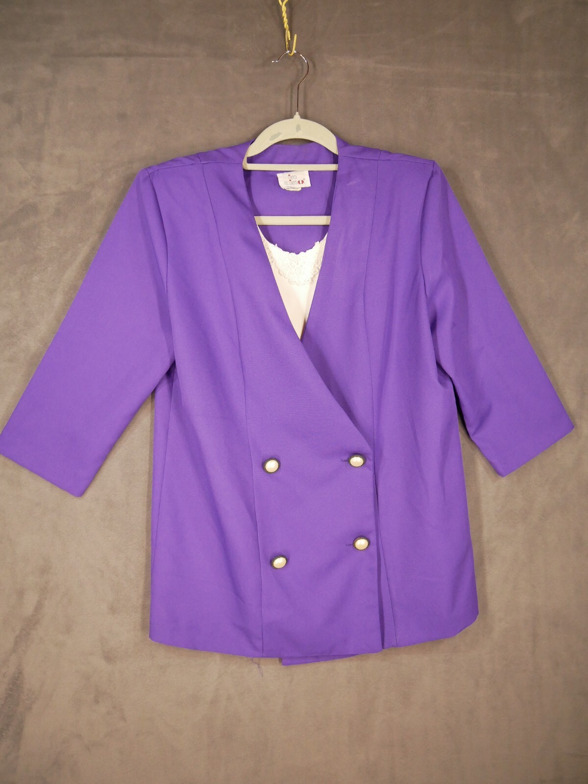 Vintage 80s Purple Blazer Women’s Size 12 Career Removable Dickie