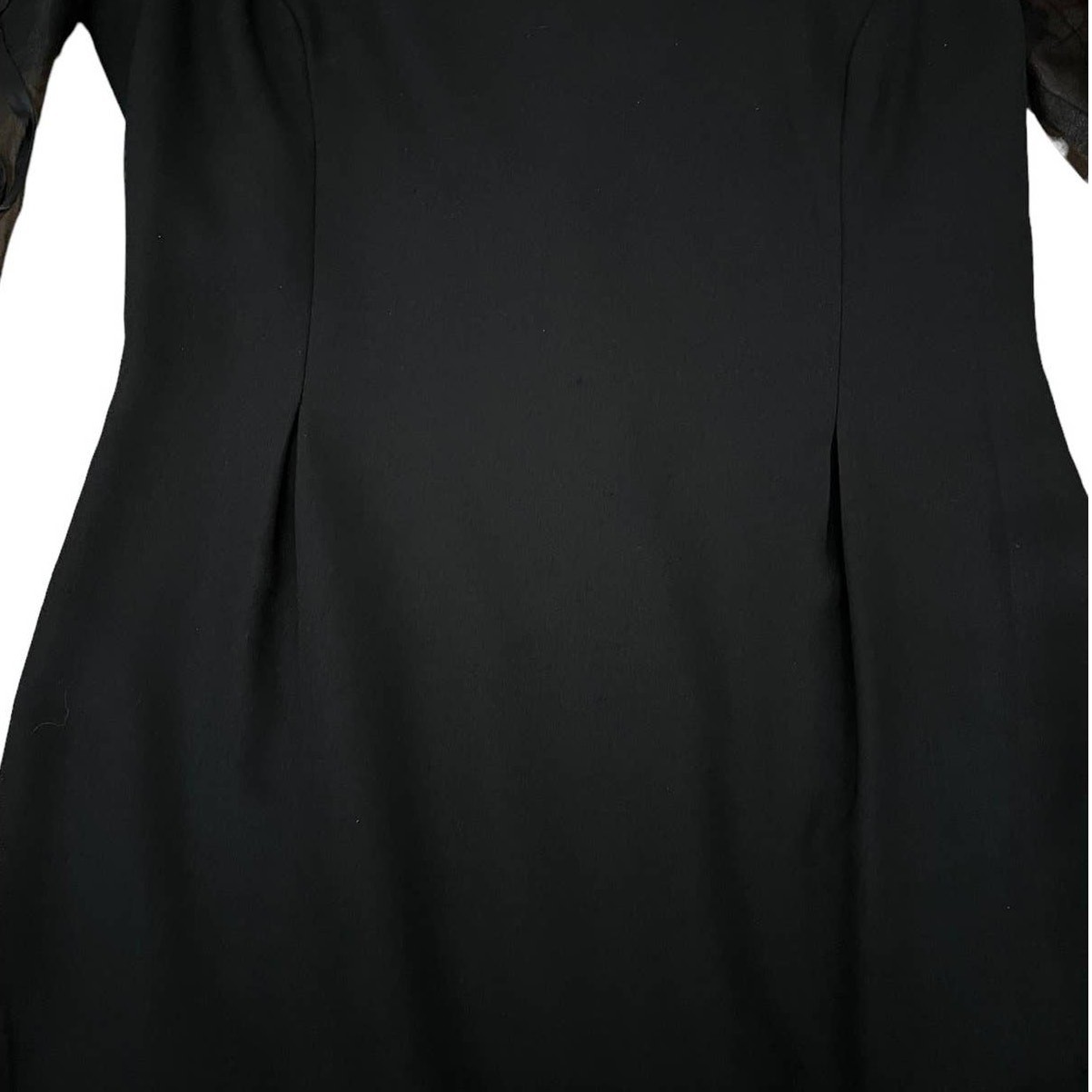 VTG Maya Jornot Michael Marcella Dress Womens 8 Black Sheer Floral Sleeve Glam