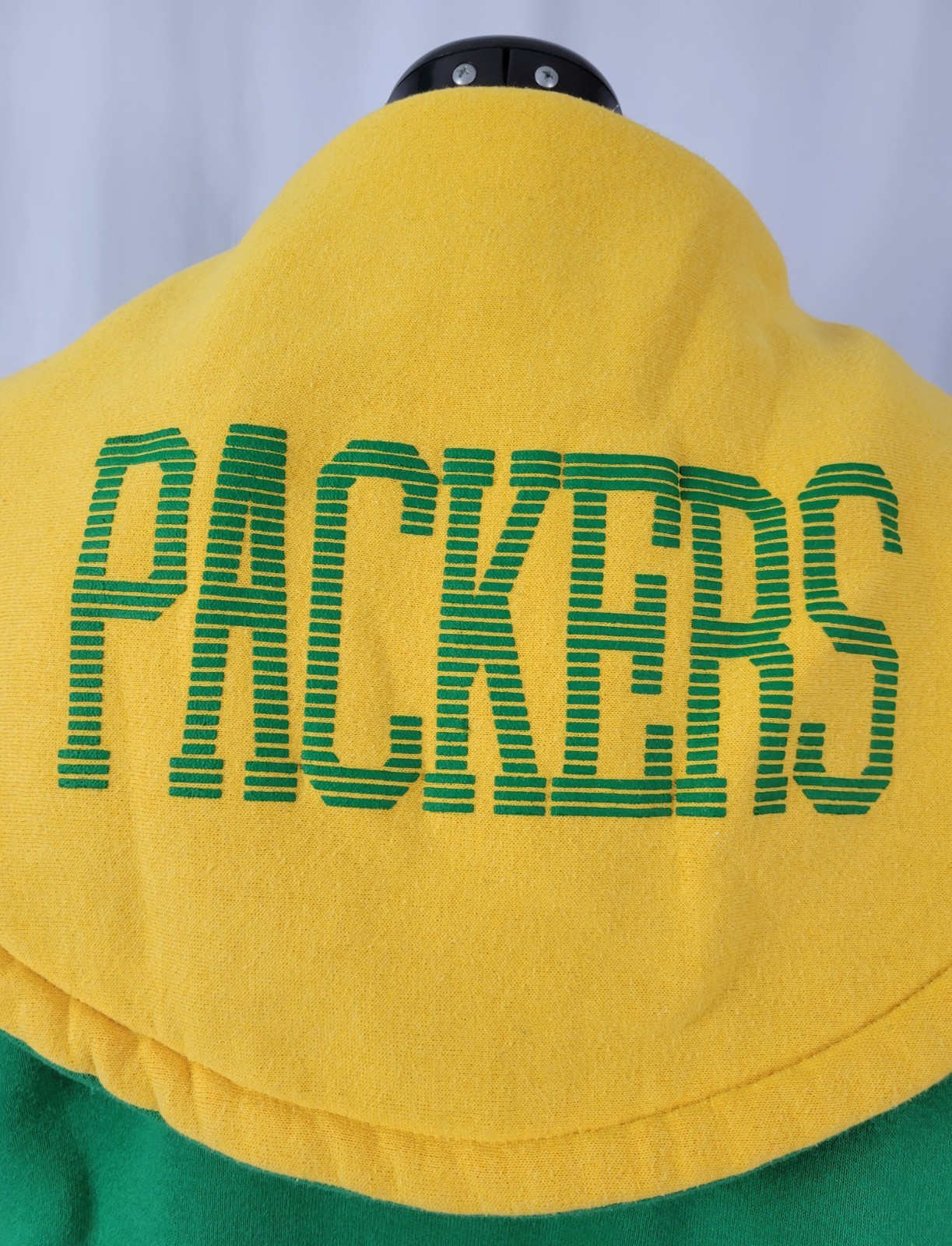 Vtg Pro Star Sports Green & Gold Packers Zip Up Hoodie Size Youth XL (Adult SM)