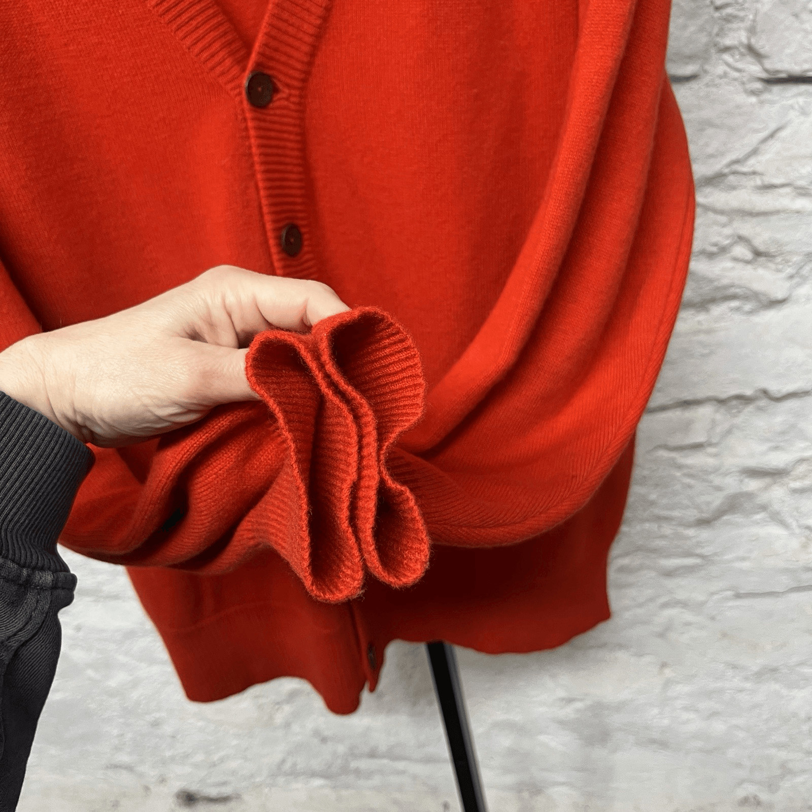 Dalton 100% Cashmere Cardigan Sweater Grandpa Hipster Red True Vintage 1960s