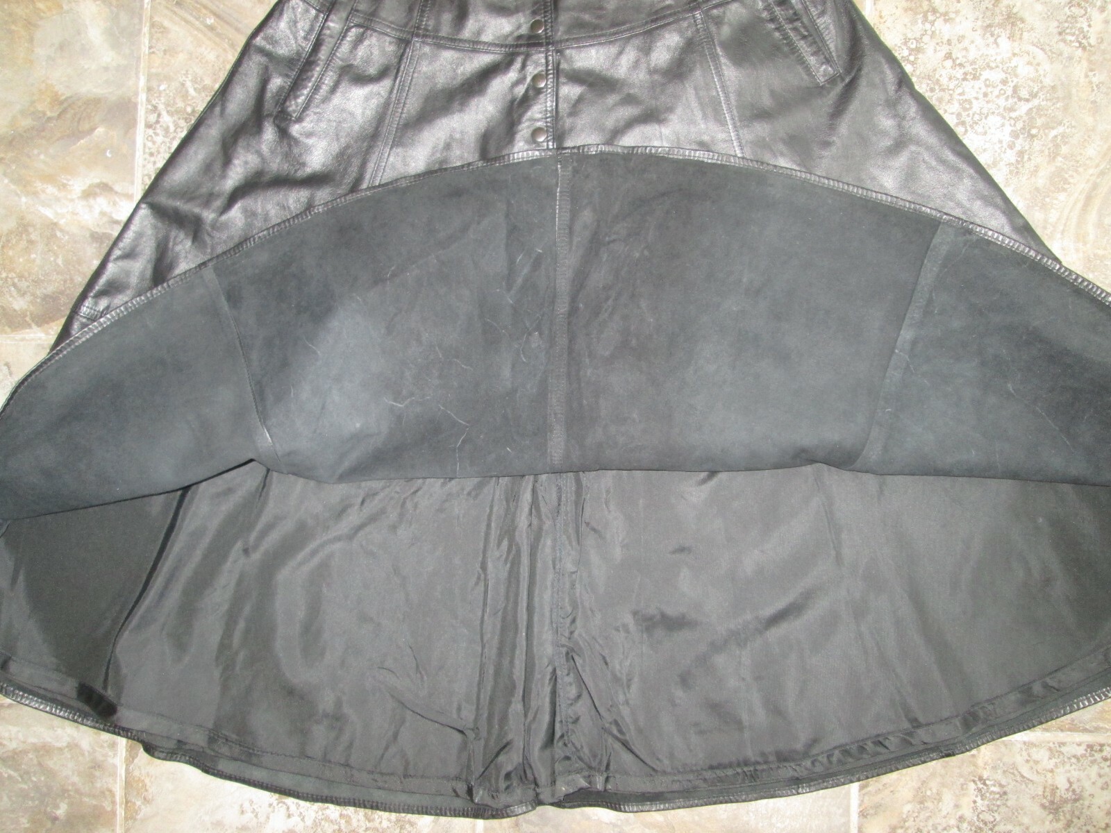 Vintage Together! 16 100% Genuine Leather Skirt 32 High Waist Maxi Long Snaps