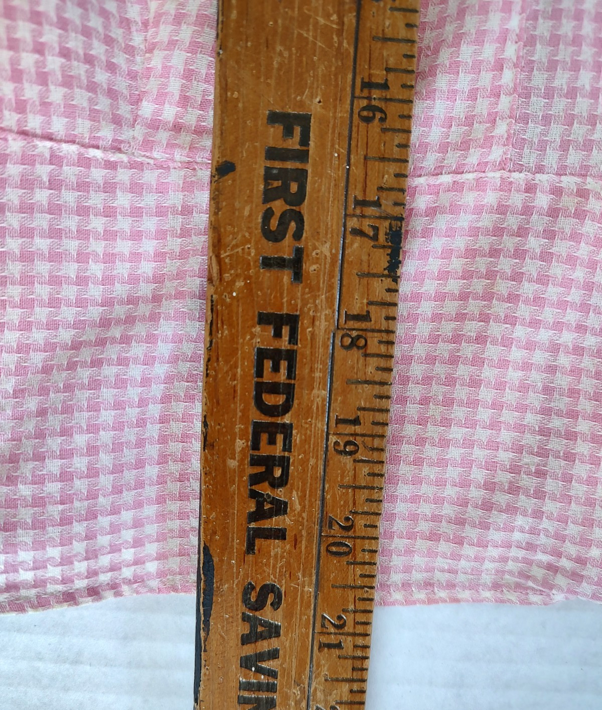Vtg 60s Womens Sanforized Gingham Shirt Top Sz 34 Pink Check Fitted Rockabilly