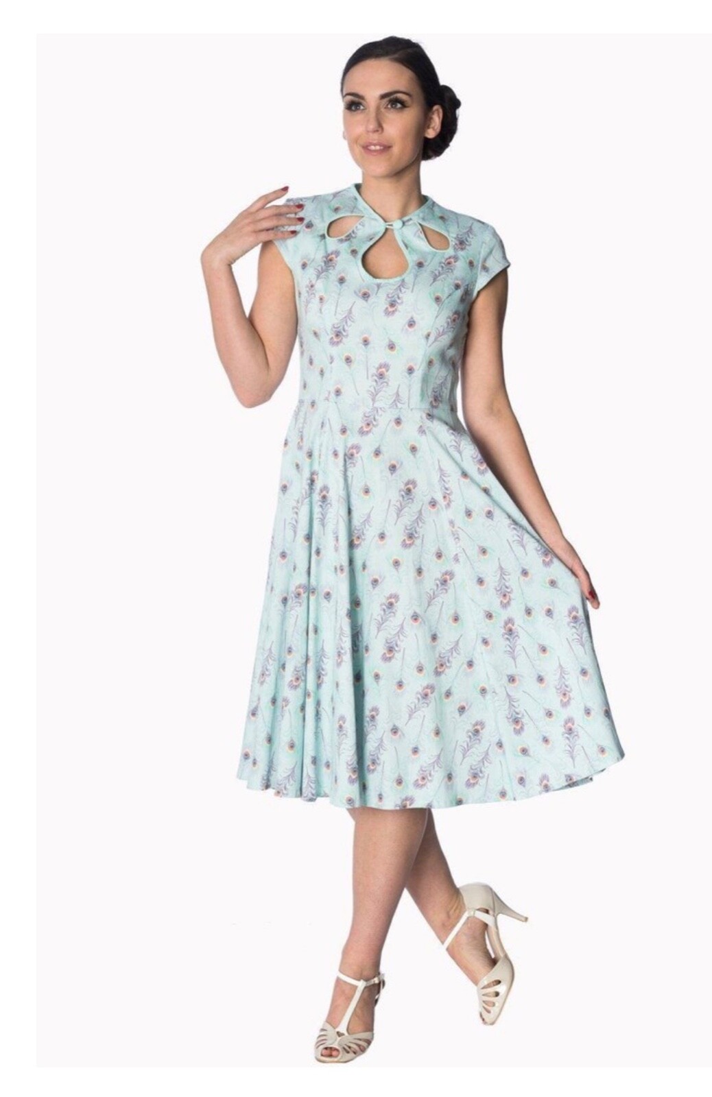 Peacock Feather 50’s Dress