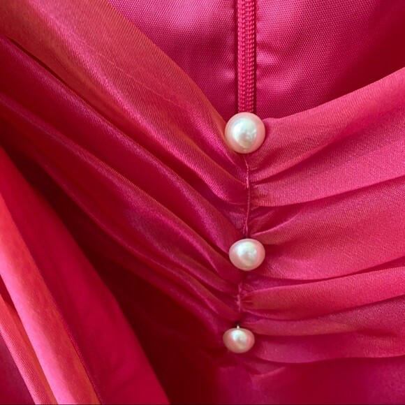 Vintage Watters & Watters pink tulle evening event prom dress gown womens 4