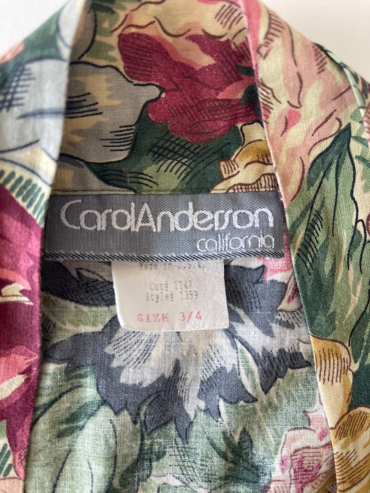 Vintage Carol Anderson sweetheart neckline floral fit and flare dress