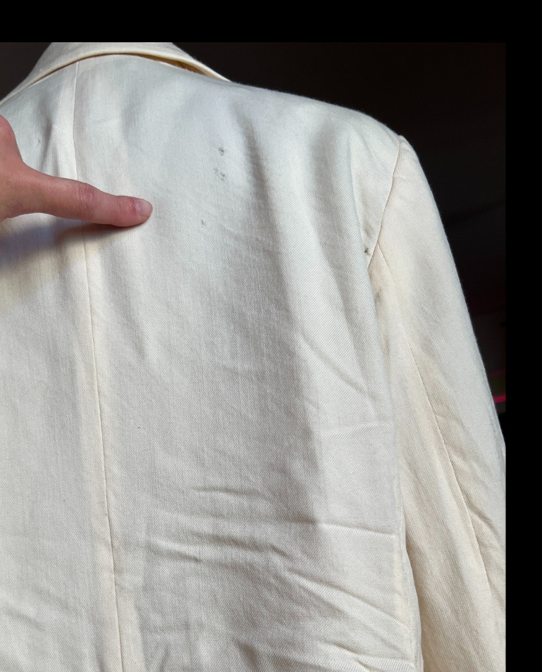 1980s Ivory White Wool Pendleton Double-Breasted Blazer 16b Old Money Preppy