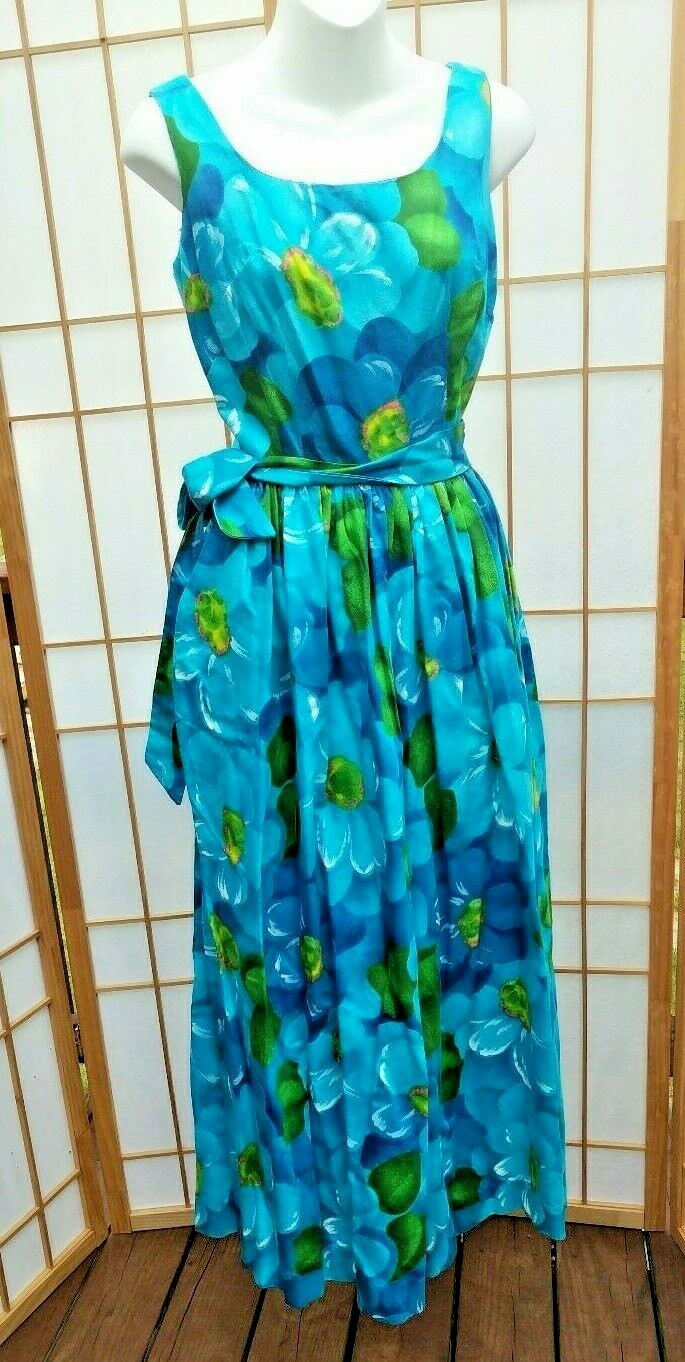 VTG Kalama Fashion Hawaiian Hawaii Dress Jumper Romper Culottes Jumpsuit Floral