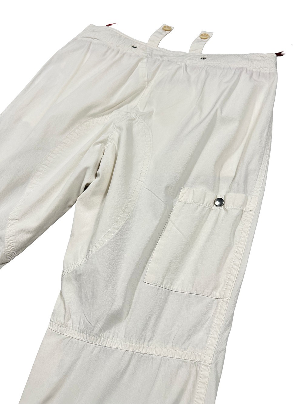 Prada White Aviator Zipper Cargo Capri Pant – Size 38IT / Fits Size XS-S