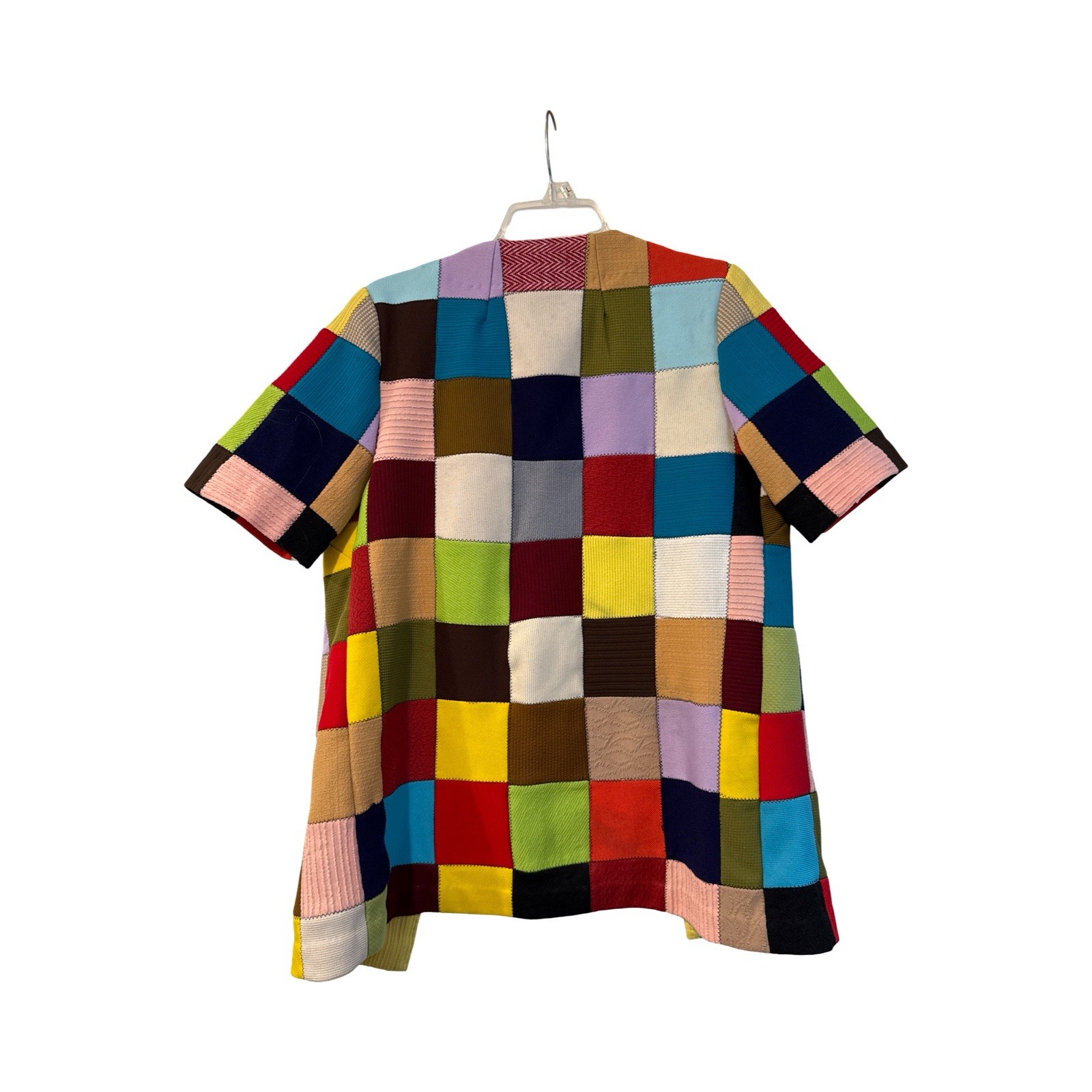 Vintage patchwork jacket Handmade Multicolored, Red, Green Yellow Sm/med 70’s
