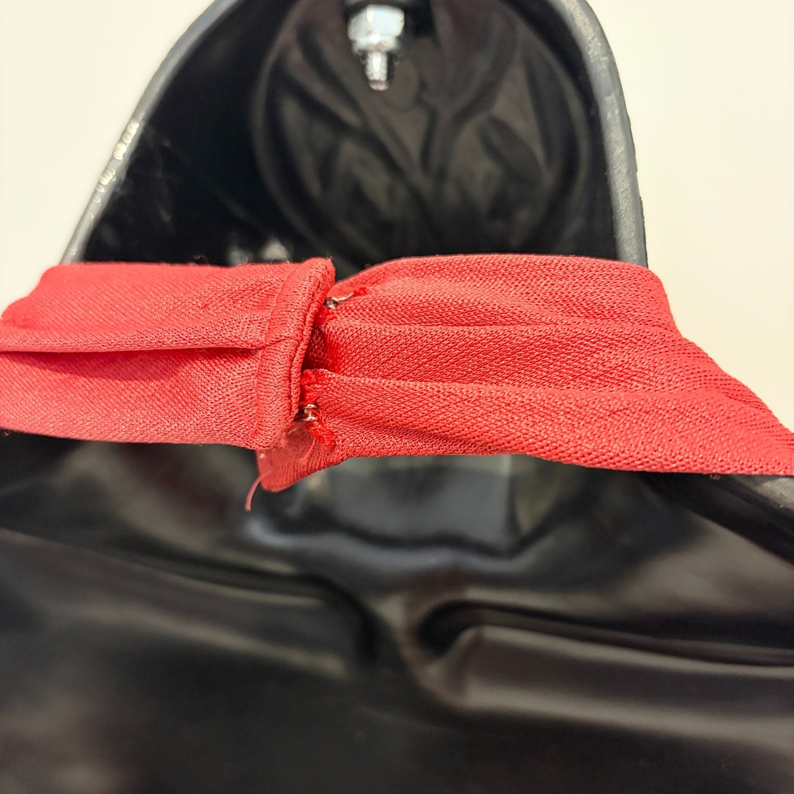 Vintage Halter Dress Pleated Ruched Plunge Red Size M L38 W15