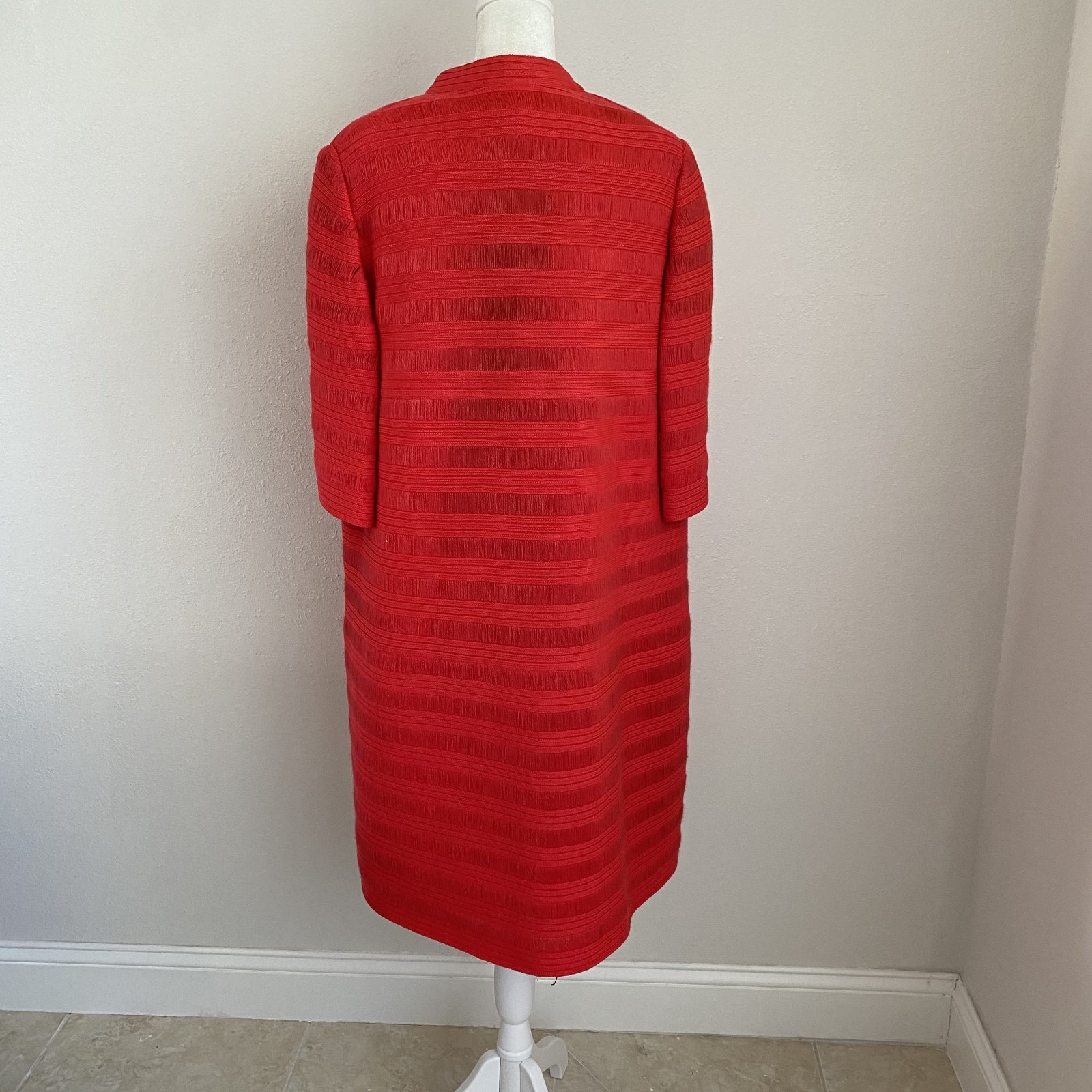 Vintage Lili Knits of Hollywood Womens S/M 2-Piece Dress Jacket Set Orange