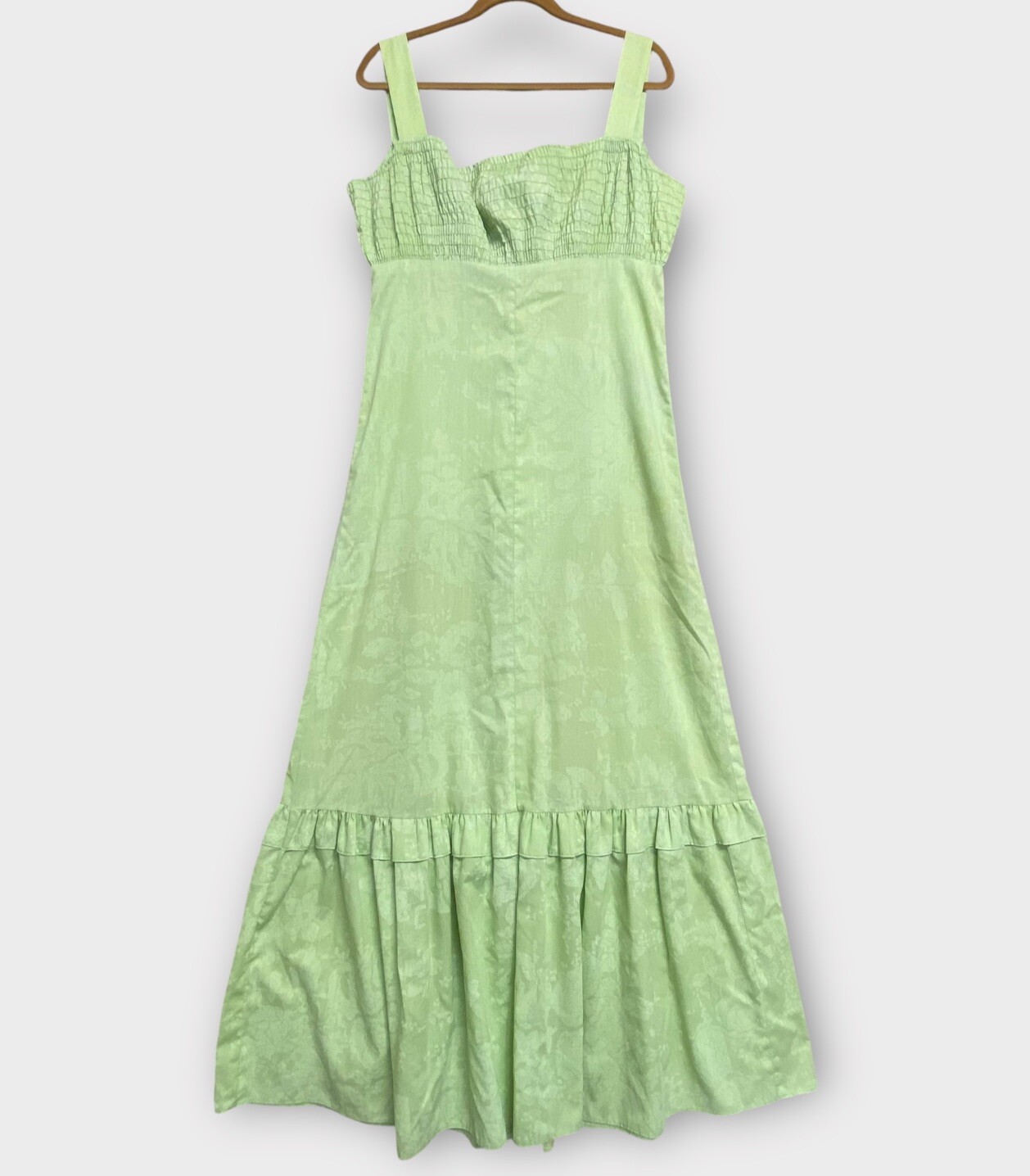 Vintage Penneys Hawaii Women’s Dress Medium Hawaiian Sundress Maxi Smocked Lime