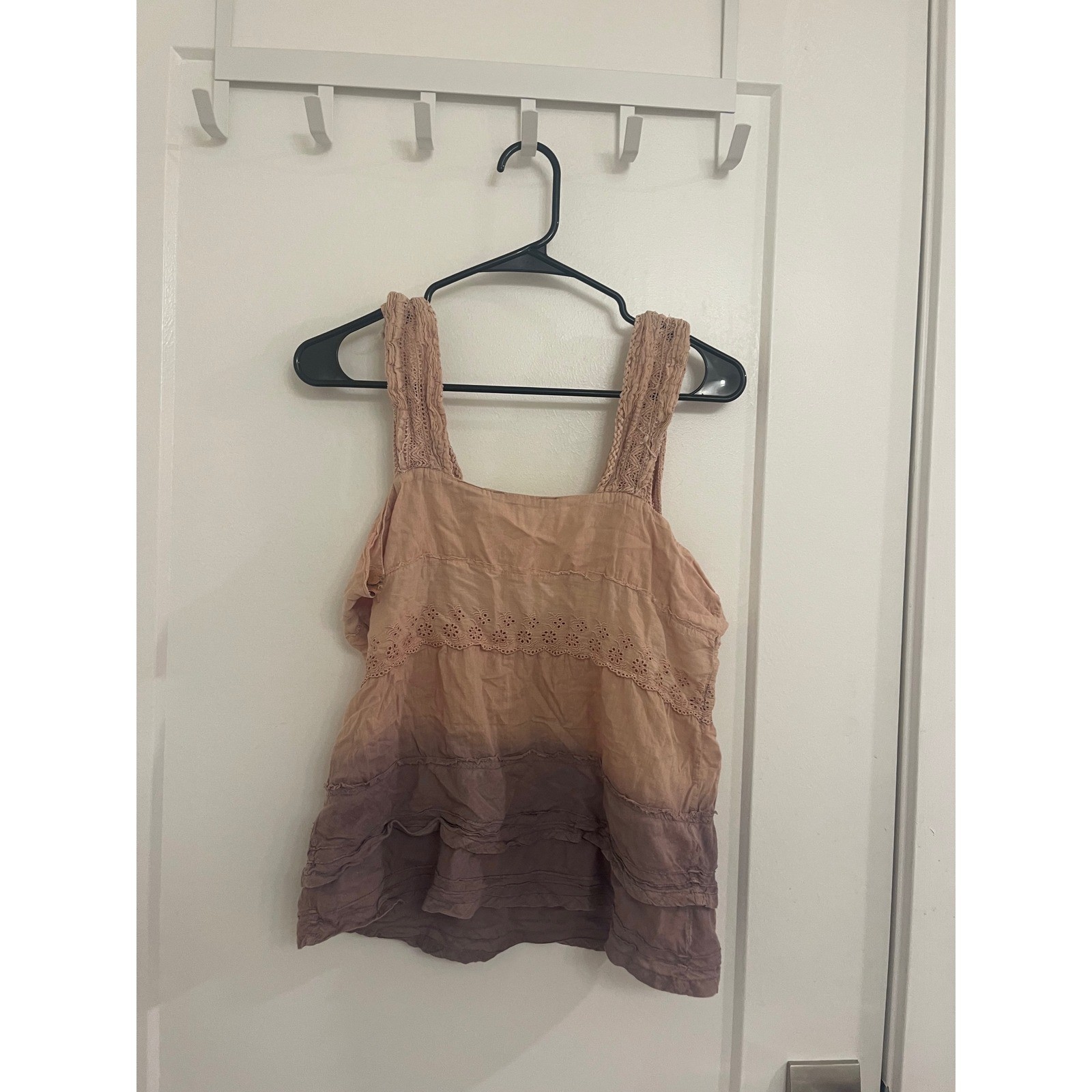 Vintage Y2K Boho Brown Tank Top Cottagecore Beachy Coastal