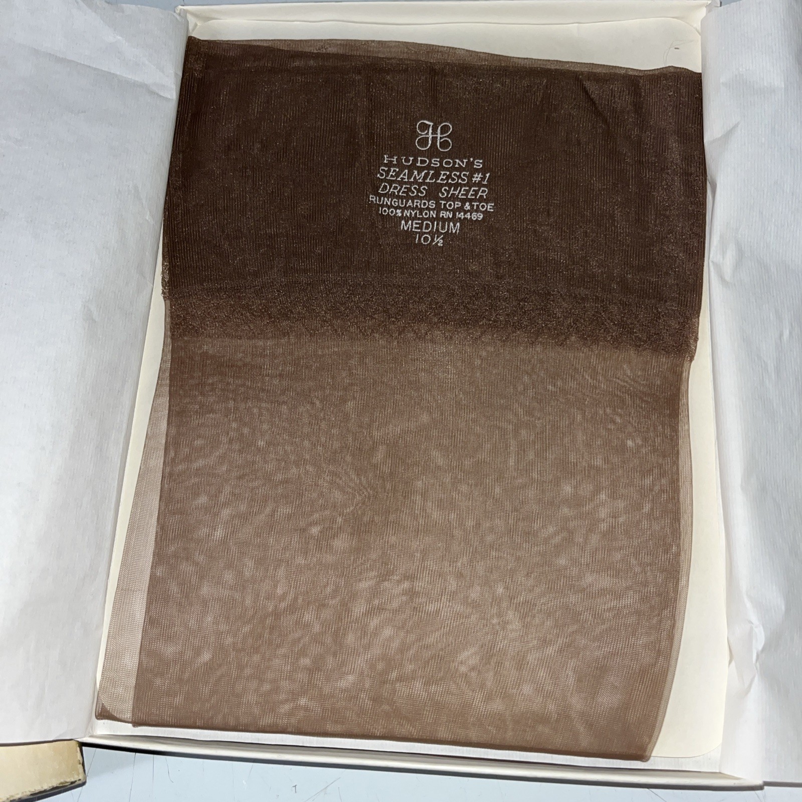 3 PR Vtg 60s Hudson’s Dress Sheer Nylon Stockings Runguards Top & Toe T Med 10.5