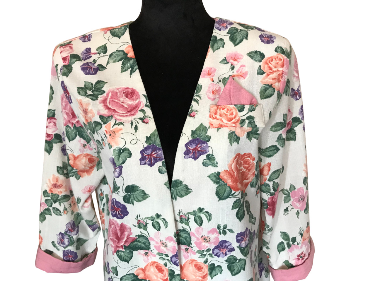 Special Thyme Ltd. Floral Jacket VTG 80s Lightweight Flowery Spring Blazer 14WP