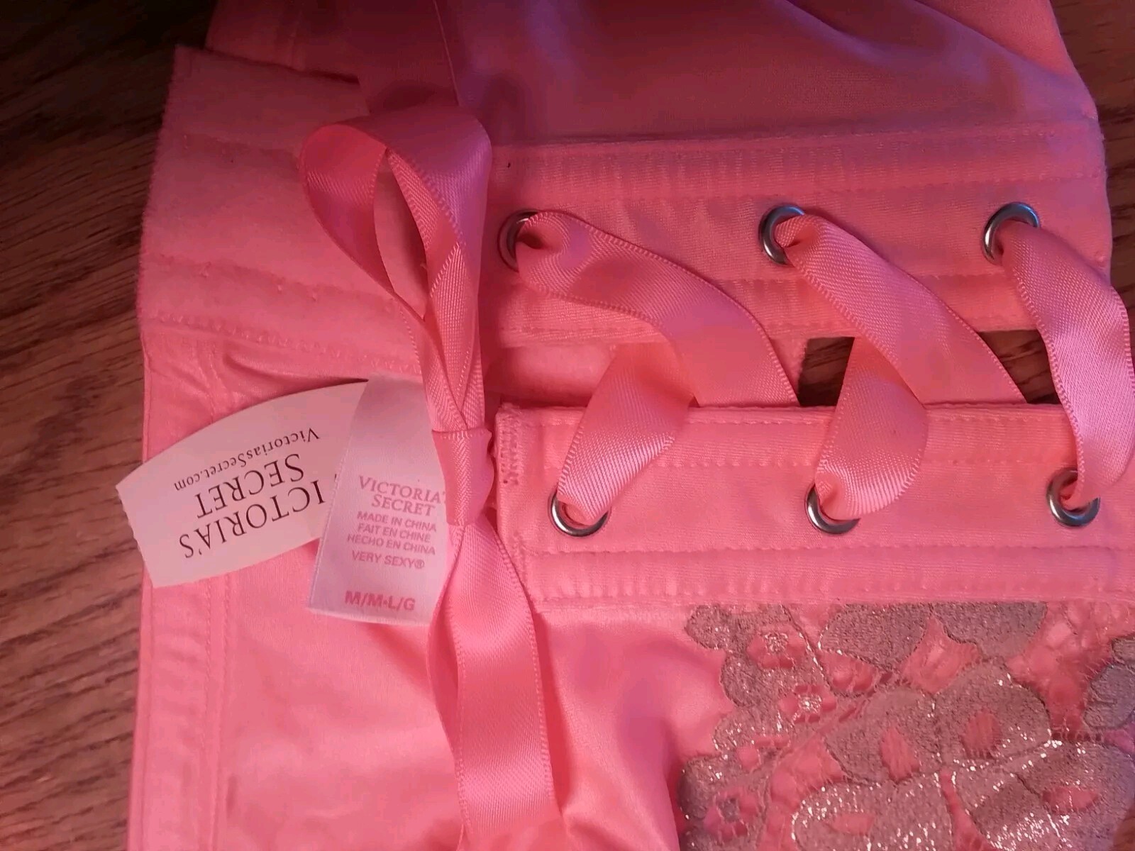 VTG VICTORIA’S SECRET Very Sexy CORAL PANTIES & Waist Cincher Belt Corset M/L