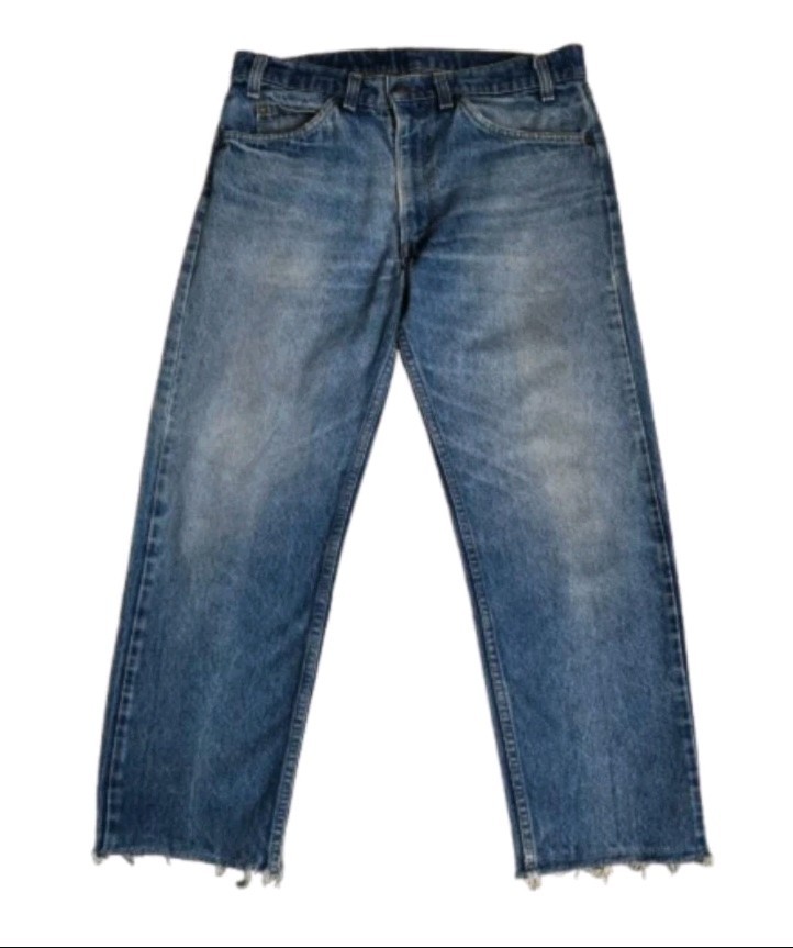 Vintage 80s Levi’s 505 Jeans Orange Tab Frayed Hem 30×27 Straight Leg Made USA