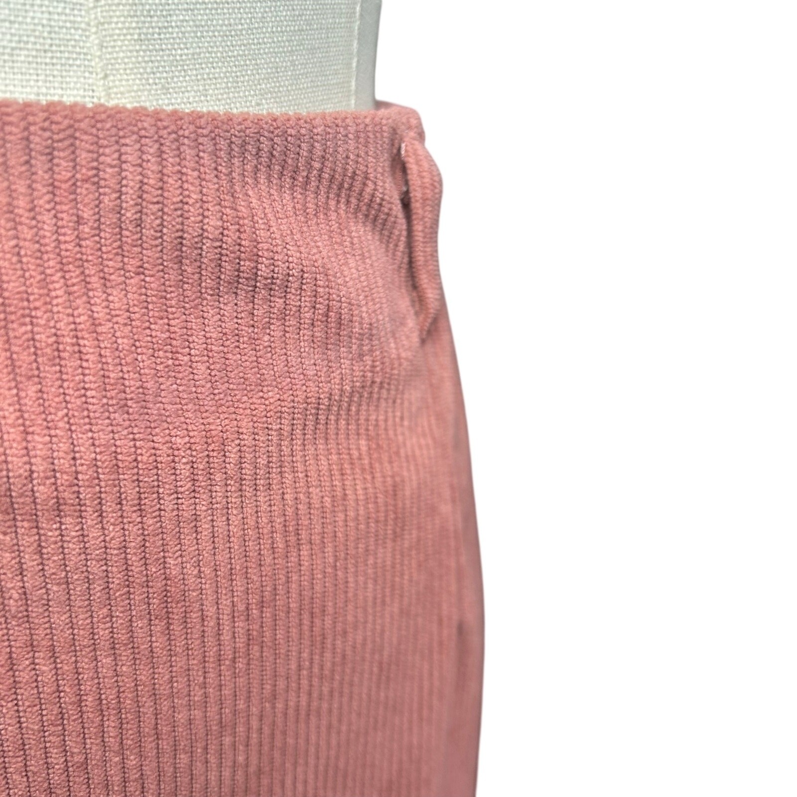 VTG 90s Mauve Thick Corduroy Midi Skirt M Grunge Minimalist Casual Cottage Boho
